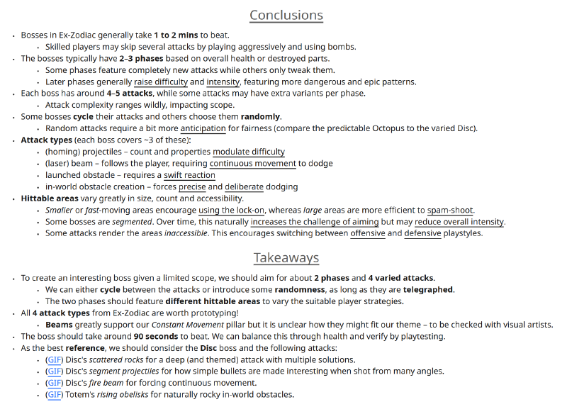Screenshot of conclusions and takeaways from the research document