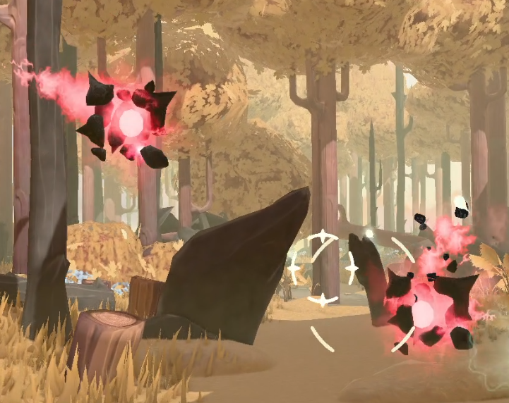 Screenshot of aggressive flying enemies